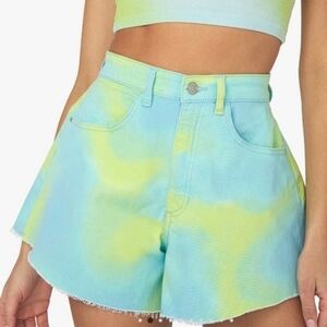 We Wore What Flare Denim Shorts NWT